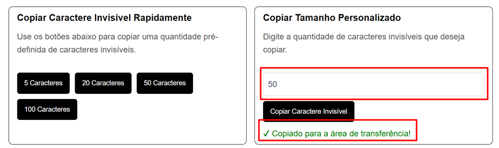 copiando espaços em branco para instagram